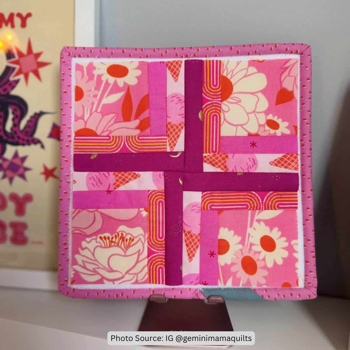 Pink Quilt Idea from IG geminimamaquilts