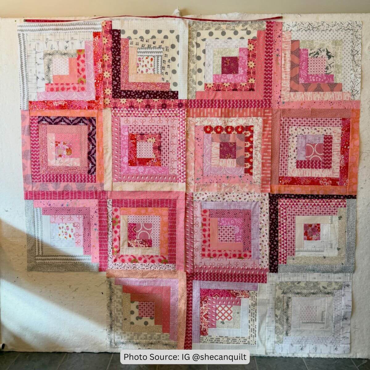 Pink Quilt Idea from IG shecanquilt