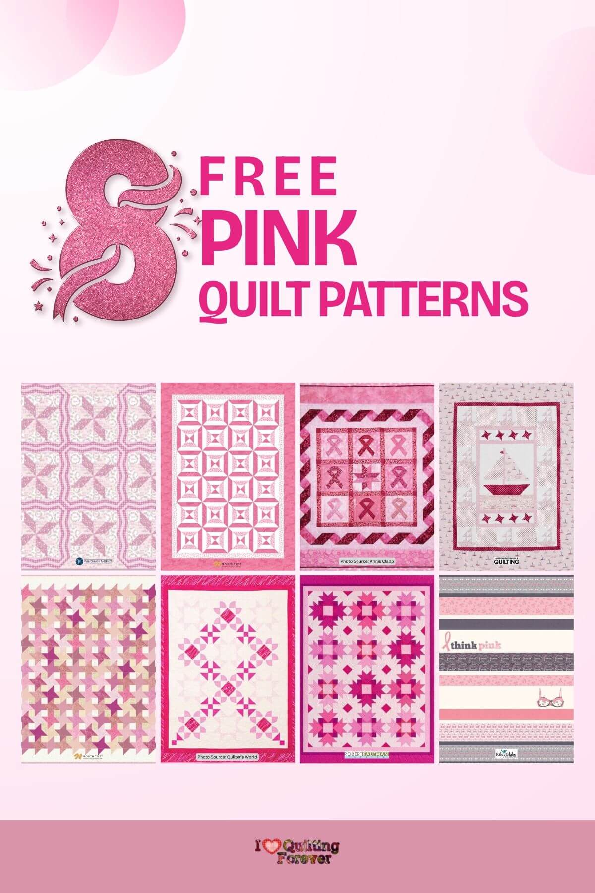Pink Quilt Patterns roundup - ILQF Pinterest