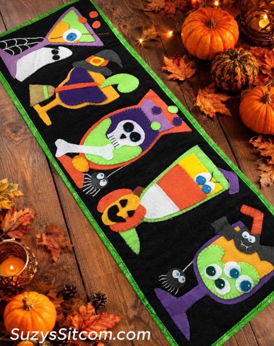 Spookie Spirits Table Runner Quilt Pattern - - etsy paid