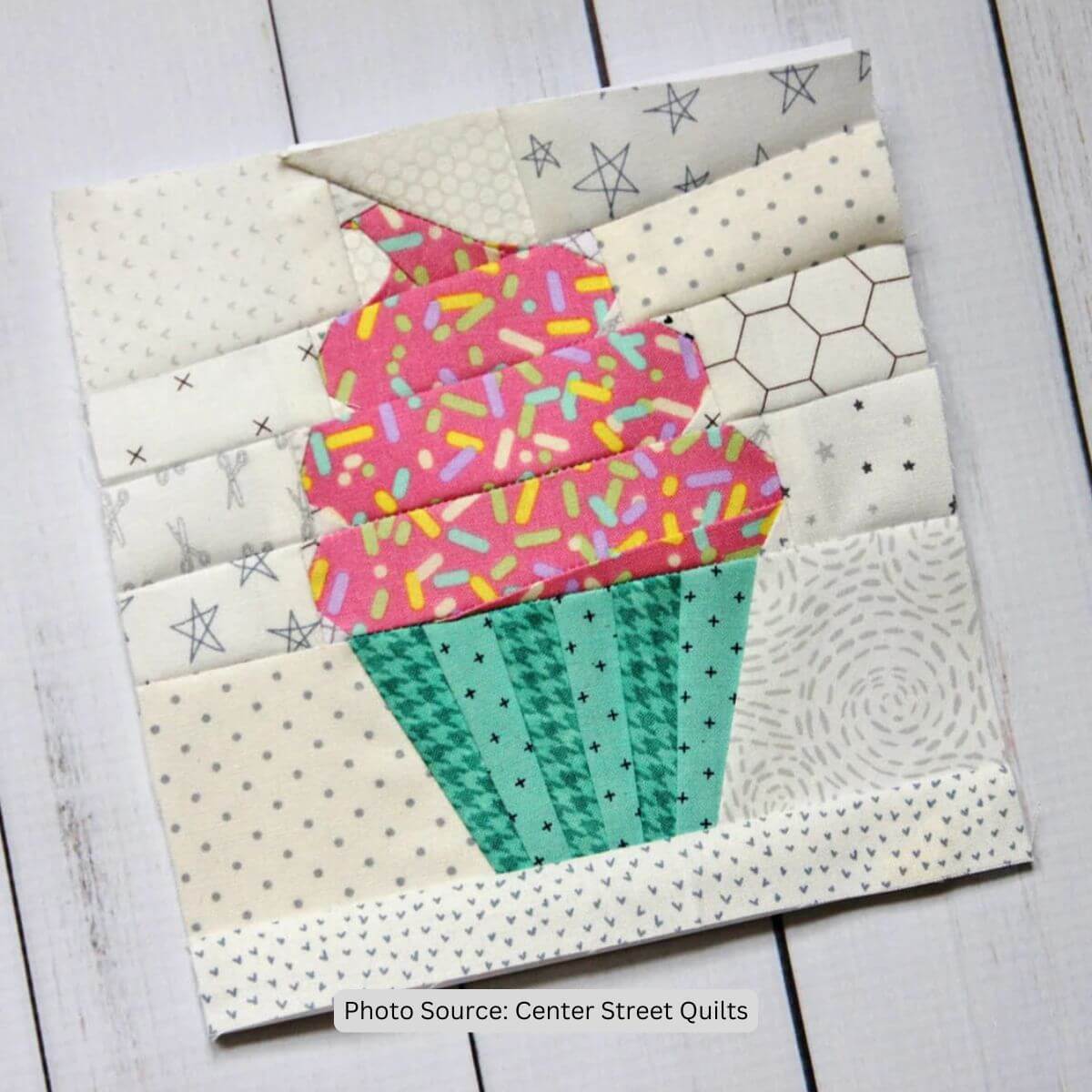 Sweet Cupcake FPP Quilt Block Pattern - etsy paid