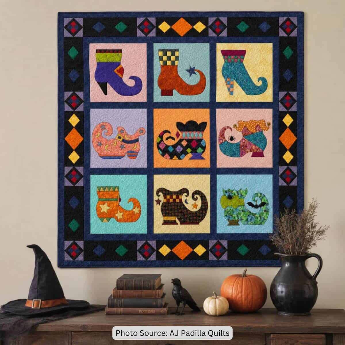 Witch Shoe Quilt Pattern - etsy paid